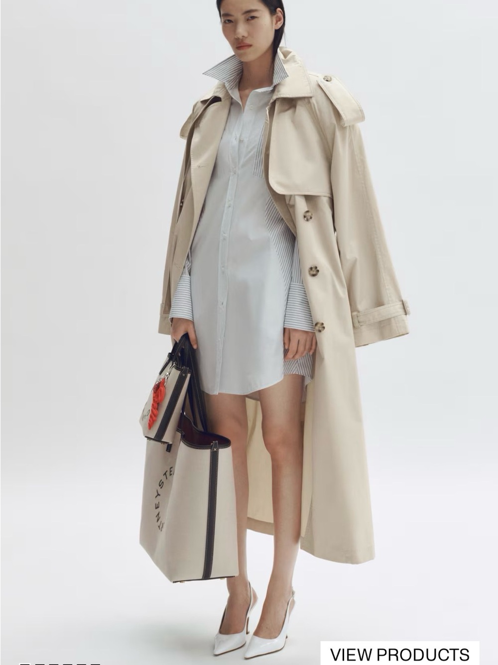Stella McCartney H&M Cream Trench Coat 100% cotton NWT